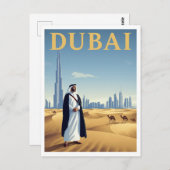 Oude Dubai Silhouet Reis Woestijn Briefkaart (Voorkant / Achterkant)