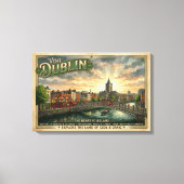 Oude Dublin Reisposter Canvas Afdruk (Voorkant)
