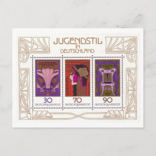 Oude Duitse Jugendstil-postzegelset Briefkaart