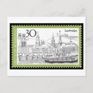 Oude Duitse Saarbrucken Postzegel Jaren 70 Briefkaart