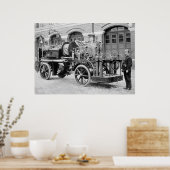 Oude Duitse vuurmotor, begin jaren 1900 Poster (Keuken)