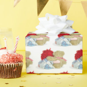 oude dweiland en teddy beer omhelzen cadeaupapier