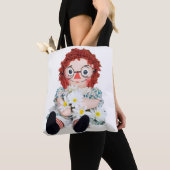 oude dweilpop met daisy bouquet draagtas (Dichtbij)