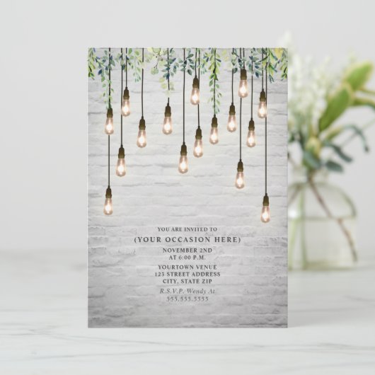 Oude Edison-verlichting Witte Bakstenen Botanische Kaart (Staand voorkant)