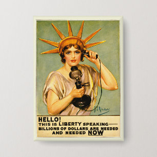 Oude Eerste Wereldoorlog Hello This Is Liberty Spe Button