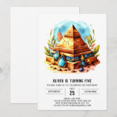 Oude Egypte Aangepaste moderne piramides Verjaarda Kaart (Voorkant / Achterkant)