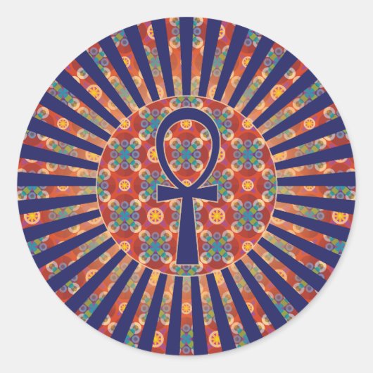 Oude Egypte: Ankh Cross Ronde Sticker (Voorkant)