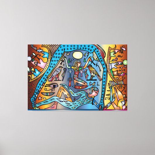 Oude Egypte Art God Geb steunt Nut in de hemel Canvas Afdruk (Voorkant)