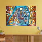 Oude Egypte Art God Geb steunt Nut in de hemel Canvas Afdruk (Insitu (Woonkamer))