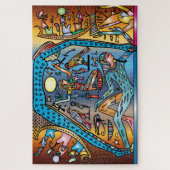 Oude Egypte Art God Geb steunt Nut in de hemel Legpuzzel (Verticaal)