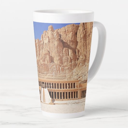 Oude Egypte Hatshepsut Deir Bahri tempel Luxor Latte Mok (Rechterhoek)