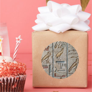 Oude Egypte Hiërogliefengravure Pharoah pGift Ronde Sticker