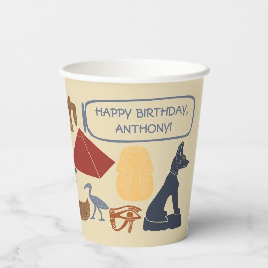 Oude Egypte Koning Tut Theme Custom Party Papieren Bekers (Achterkant)