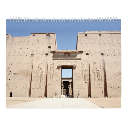 Oude Egypte met piramides, Sfinxtempels Kalender (Achterkant)