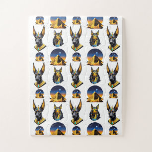 Oude Egypte Piramide Anubis Patroon Ontwerp Legpuzzel