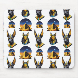 Oude Egypte Piramide Anubis Patroon Ontwerp Muismat