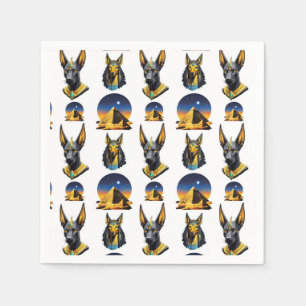 Oude Egypte Piramide Anubis Patroon Ontwerp Servet