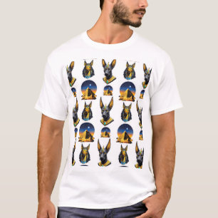 Oude Egypte Piramide Anubis Patroon Ontwerp T-shirt