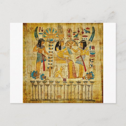 Oude Egypte Tapestry Scroll Heirogliphics Briefkaart (Voorkant)