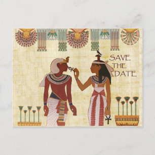 Oude Egyptenaren slaan de datum op briefkaart Afri