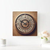 Oude Egyptische achtergrond 04 Vierkante Klok (Huis)