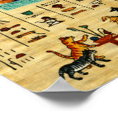 Oude Egyptische beboste Meows Cat Print (Hoek)