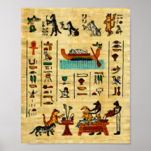 Oude Egyptische beboste Meows Cat Print