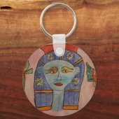 Oude Egyptische Button Key Ring Sleutelhanger (Voorkant)