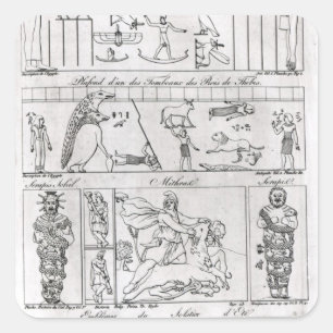 Oude Egyptische en Perzische Vierkante Sticker