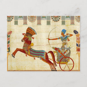 Oude Egyptische Farao Ramses II Kleurrijke Tekenin Feestdagenkaart