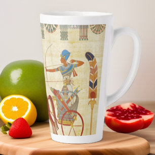 Oude Egyptische Farao Ramses II Paarden papyrus Latte Mok