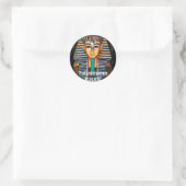 Oude Egyptische Farao Tutankhamen Ronde Sticker (Tas)