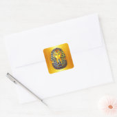 Oude Egyptische Farao Tutankhamun Gold Mask Vierkante Sticker (Envelop)