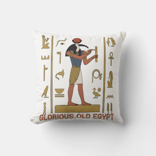 Oude Egyptische Faraonische God die in Hiërogliefe Kussen