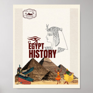 Oude Egyptische Geschiedenis Poster Piramides Mu