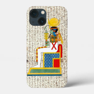 Oude Egyptische God Godin Hiërogliefen Ontwerp iPhone 13 Mini Hoesje