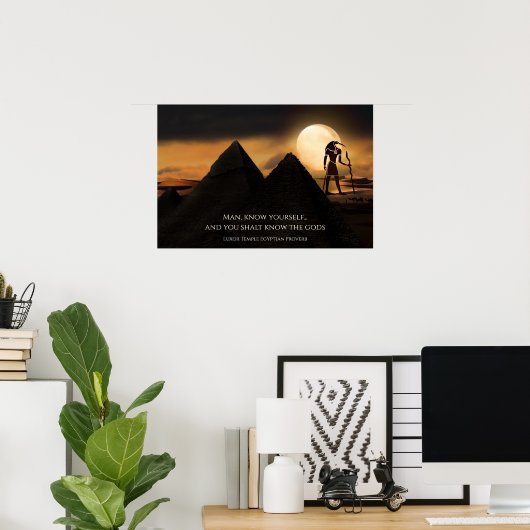Oude Egyptische god Thoth, Pyramids en Proverb Poster (Thuiskantoor)