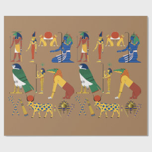 Oude Egyptische goden Goddess cartoon clipart Cadeaupapier