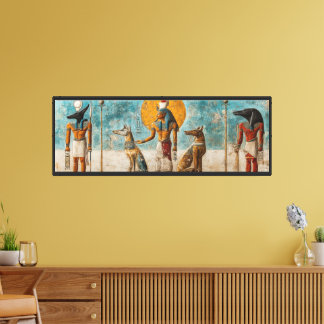 Oude Egyptische Goden Muur Kunst - Mythologie Canv Canvas Afdruk