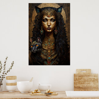 Oude Egyptische godin Bastet Poster