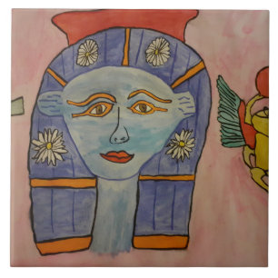 Oude Egyptische godin-keramische Tegel Tegeltje