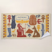 Oude Egyptische Graphics Thema Strandlaken (Voorkant)
