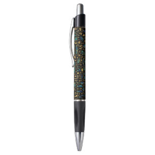 Oude Egyptische hiërogliefen Marmer en Gold Pen
