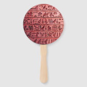 Oude Egyptische hiërogliefen Rood Ronde Hand Fan Handwaaier (Voorkant)