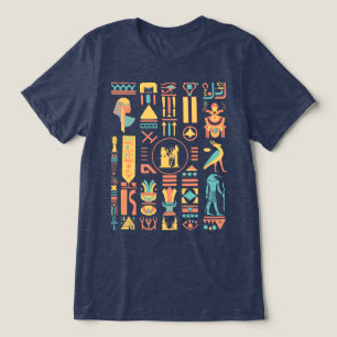 Oude Egyptische Hiërogliefen Tri-Blend Shirt