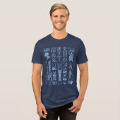 Oude Egyptische Hiërogliefen Tri-Blend Shirt (Voorkant volledig)