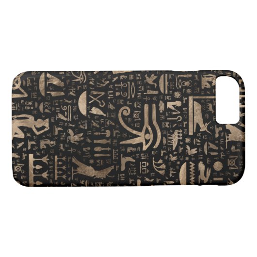 Oude Egyptische hiërogliefen - zwart en goud Case-Mate iPhone Case (Achterkant (Horizontaal))