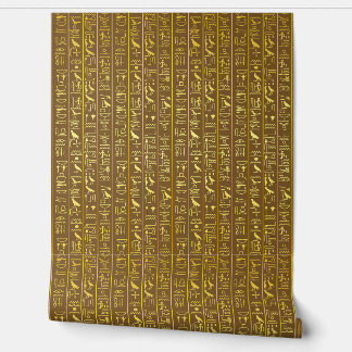 Oude Egyptische Hiëroglifische Muurschildering Behang