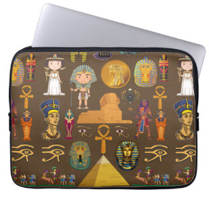 Oude Egyptische Hieroglyphic — Patroonsymbool Laptop Sleeve