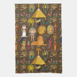 Oude Egyptische Hieroglyphic — Patroonsymbool Theedoek